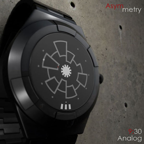 Asymmetry Analog 概念手表顯示時間9:30